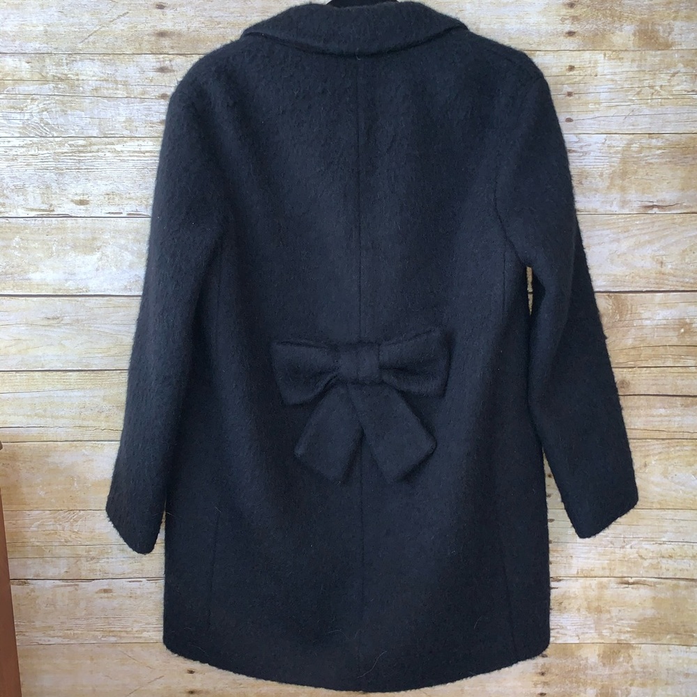 Kate spade long black jacket size 2 w/ bow detail